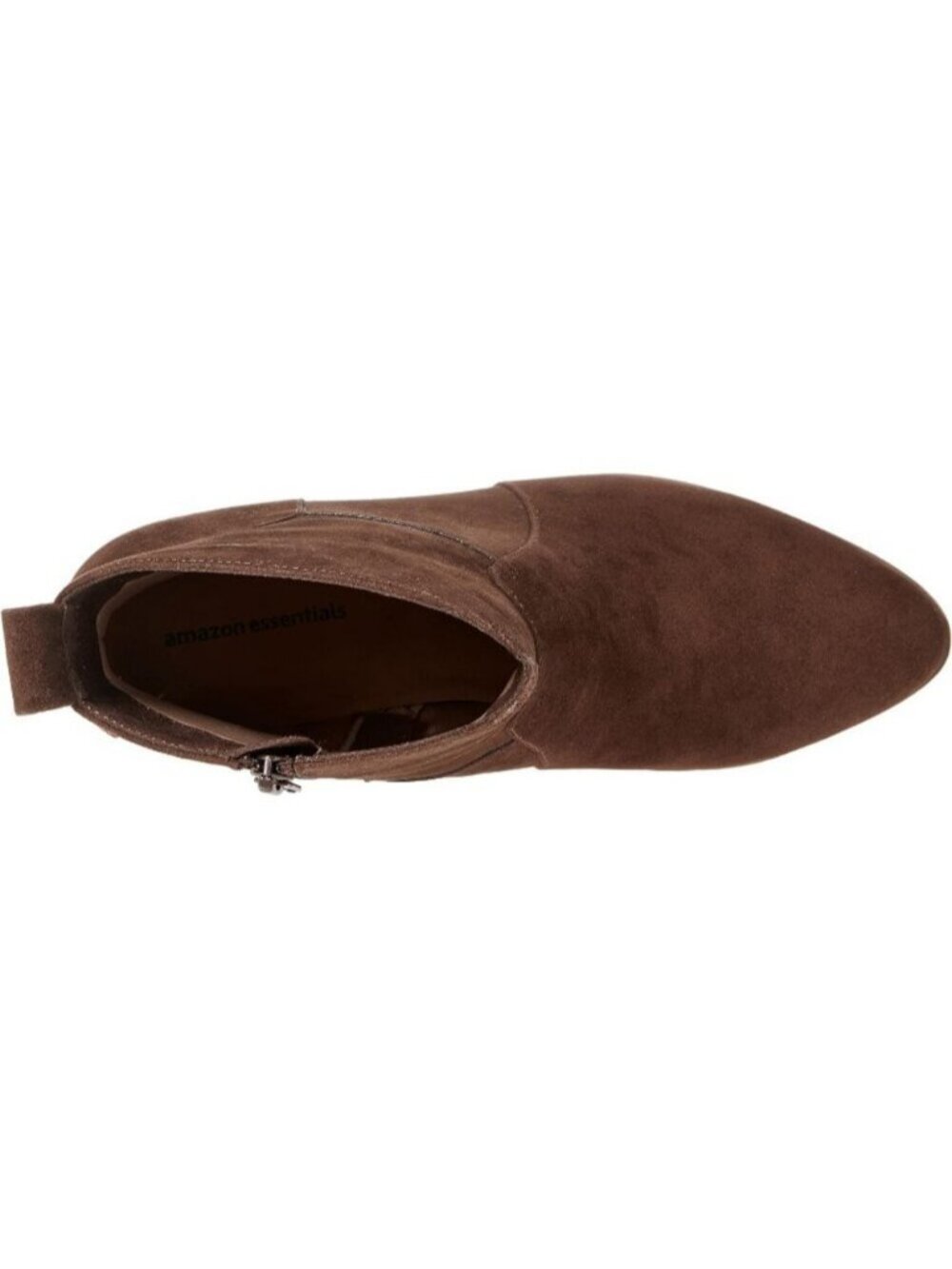 Women's Dark Brown Western Ankle Boots with Stacked Heels Faux Leather Pull On - Picture 5 of 7